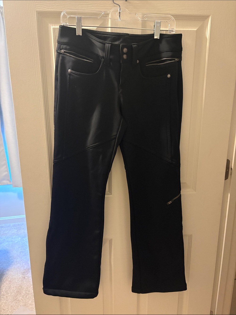 Athleta Black Ski Zipper Pants Petite
